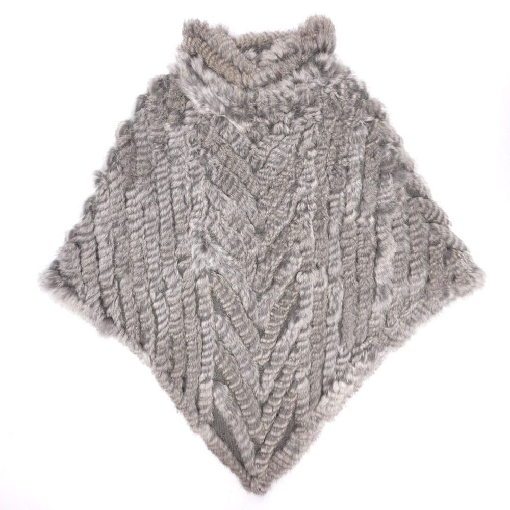NEW J McLaughlin Rabbit Fur Wool Poncho Sweater Old Money Quiet Luxury Minimal